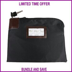 Locking Security Money Bag 10.82x8.2x1.38 Vinyl Water Resistant